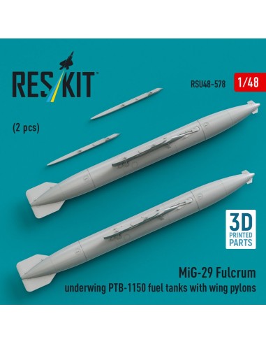 MiG-29 Fulcrum underwing PTB-1150 fuel tanks with wing pylons (2 pcs) (3D Printed) 