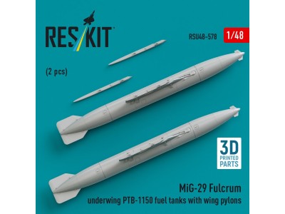 MiG-29 Fulcrum underwing PTB-1150 fuel tanks with wing pylons (2 pcs) (3D Printed) 