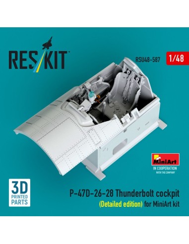P-47D-26-28 Thunderbolt cockpit (Detailed edition) for MiniArt kit (3D Printed) 