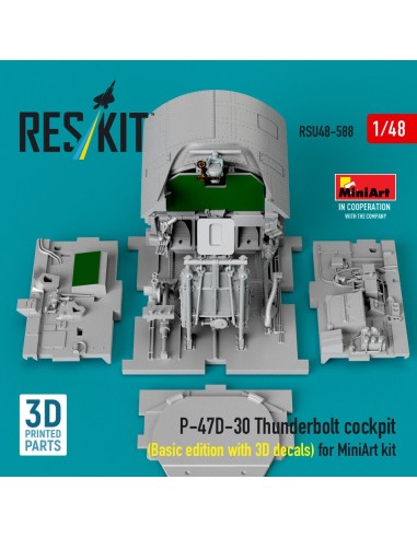 P-47D-30 Thunderbolt cockpit (Basic edition with 3D decals) for MiniArt kit (3D Printed) 