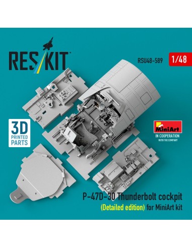 P-47D-30 Thunderbolt cockpit (Detailed edition) for MiniArt kit (3D Printed) 