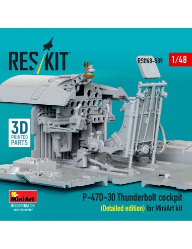 P-47D-30 Thunderbolt cockpit (Detailed edition) for MiniArt kit (3D Printed) 
