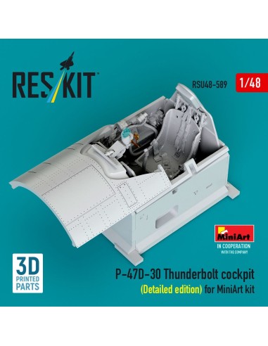 P-47D-30 Thunderbolt cockpit (Detailed edition) for MiniArt kit (3D Printed) 