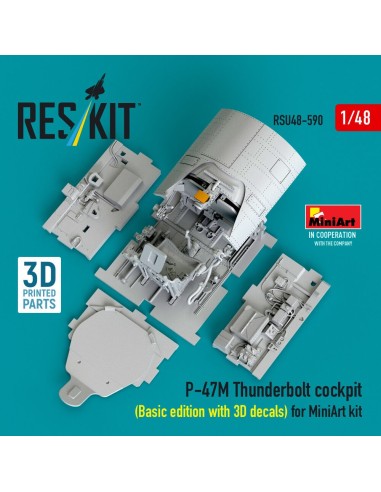 P-47M Thunderbolt cockpit (Basic edition with 3D decals) for MiniArt kit (3D Printed) 