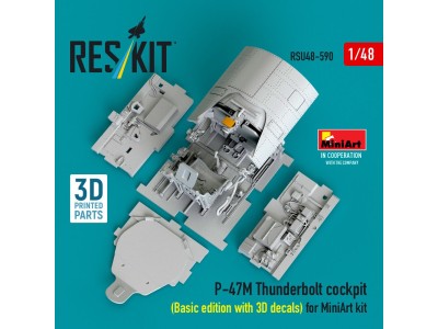P-47M Thunderbolt cockpit (Basic edition with 3D decals) for MiniArt kit (3D Printed) 