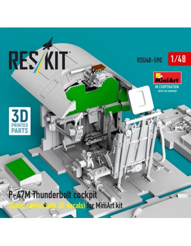 P-47M Thunderbolt cockpit (Basic edition with 3D decals) for MiniArt kit (3D Printed) 