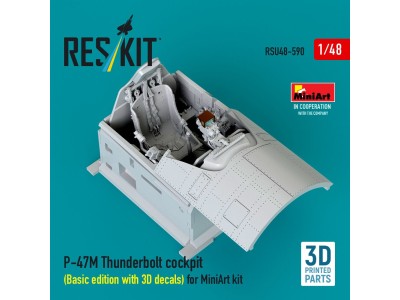 P-47M Thunderbolt cockpit (Basic edition with 3D decals) for MiniArt kit (3D Printed) 