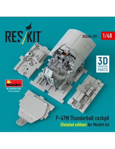 P-47M Thunderbolt cockpit (Detailed edition) for MiniArt kit (3D Printed) 