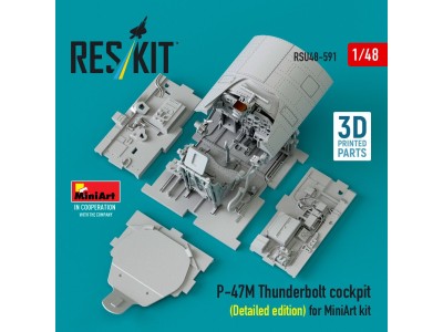 P-47M Thunderbolt cockpit (Detailed edition) for MiniArt kit (3D Printed) 