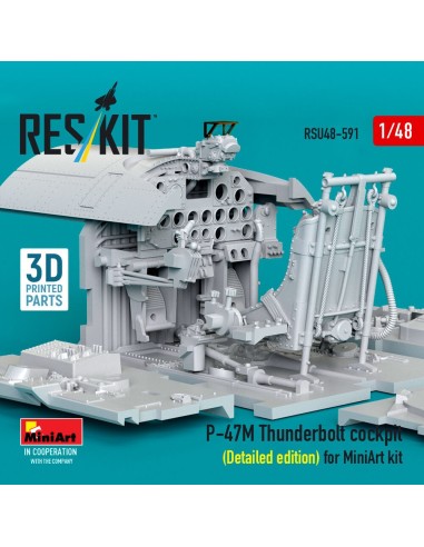 P-47M Thunderbolt cockpit (Detailed edition) for MiniArt kit (3D Printed) 