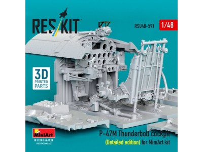 P-47M Thunderbolt cockpit (Detailed edition) for MiniArt kit (3D Printed) 