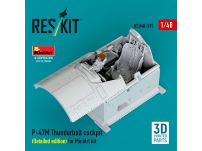 P-47M Thunderbolt cockpit (Detailed edition) for MiniArt kit (3D Printed) 