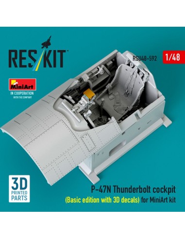 P-47N Thunderbolt cockpit (Basic edition with 3D decals) for MiniArt kit (3D Printed) 