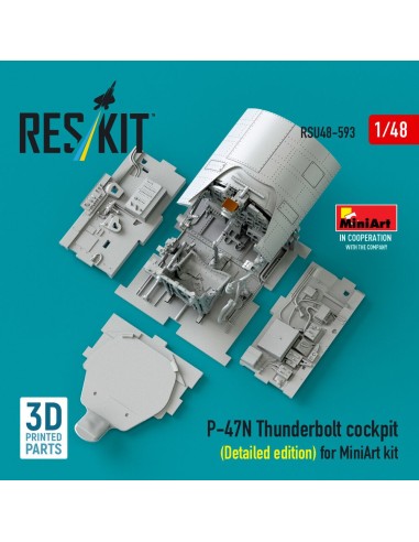 P-47N Thunderbolt cockpit (Detailed edition) for MiniArt kit (3D Printed) 