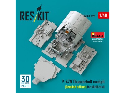 P-47N Thunderbolt cockpit (Detailed edition) for MiniArt kit (3D Printed) 
