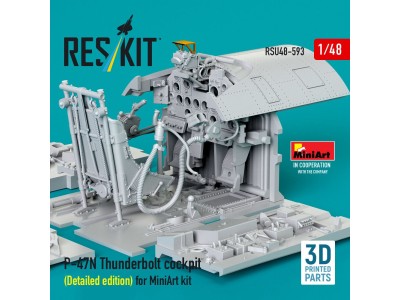 P-47N Thunderbolt cockpit (Detailed edition) for MiniArt kit (3D Printed) 