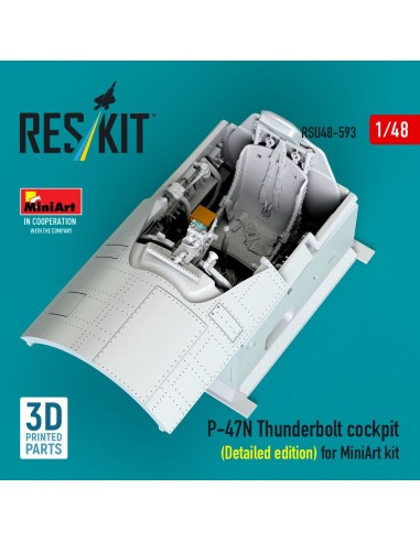 P-47N Thunderbolt cockpit (Detailed edition) for MiniArt kit (3D Printed) 