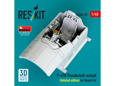 P-47N Thunderbolt cockpit (Detailed edition) for MiniArt kit (3D Printed) 