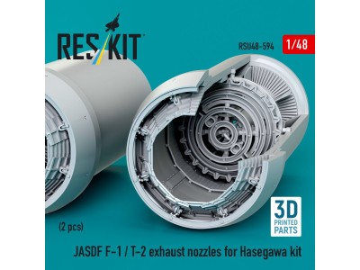 JASDF F-1 / T-2 exhaust nozzles for Hasegawa kit (3D Printed) 