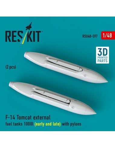 F-14 Tomcat external fuel tanks 1000l (early and late) with pylons (2 pcs) (3D Printed) 
