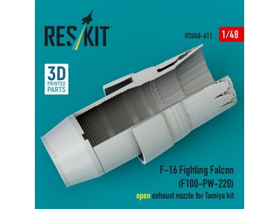 F-16 Fighting Falcon (F100-PW-220) open exhaust nozzle for Tamiya kit (3D Printed) 