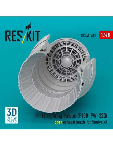 F-16 Fighting Falcon (F100-PW-220) open exhaust nozzle for Tamiya kit (3D Printed) 