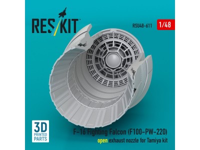 F-16 Fighting Falcon (F100-PW-220) open exhaust nozzle for Tamiya kit (3D Printed) 