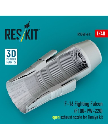 F-16 Fighting Falcon (F100-PW-220) open exhaust nozzle for Tamiya kit (3D Printed) 