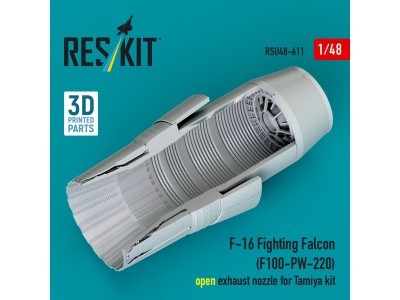F-16 Fighting Falcon (F100-PW-220) open exhaust nozzle for Tamiya kit (3D Printed) 