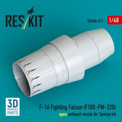 F-16 Fighting Falcon (F100-PW-220) open exhaust nozzle for Tamiya kit (3D Printed) 