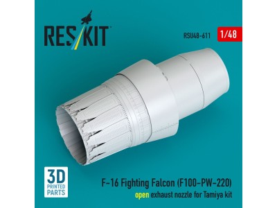F-16 Fighting Falcon (F100-PW-220) open exhaust nozzle for Tamiya kit (3D Printed) 