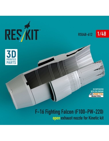 F-16 Fighting Falcon (F100-PW-220) open exhaust nozzle for Kinetic kit (3D Printed) 