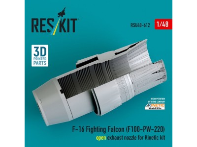 F-16 Fighting Falcon (F100-PW-220) open exhaust nozzle for Kinetic kit (3D Printed) 