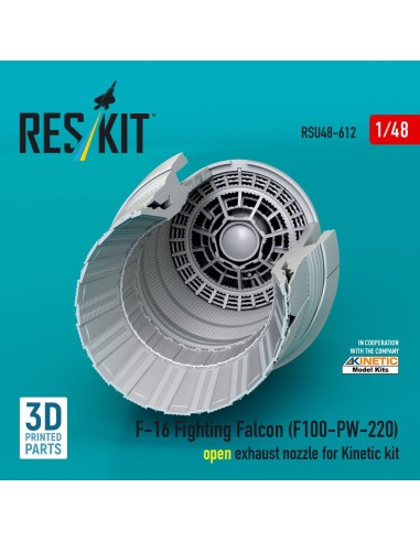F-16 Fighting Falcon (F100-PW-220) open exhaust nozzle for Kinetic kit (3D Printed) 
