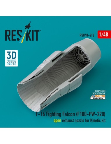 F-16 Fighting Falcon (F100-PW-220) open exhaust nozzle for Kinetic kit (3D Printed) 