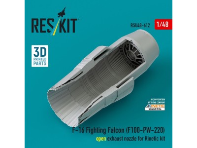 F-16 Fighting Falcon (F100-PW-220) open exhaust nozzle for Kinetic kit (3D Printed) 
