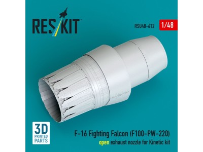 F-16 Fighting Falcon (F100-PW-220) open exhaust nozzle for Kinetic kit (3D Printed) 