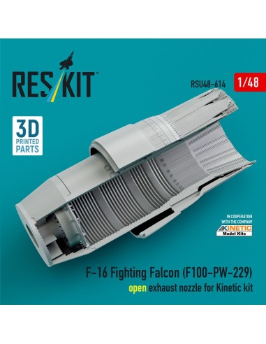 F-16 Fighting Falcon (F100-PW-229) open exhaust nozzle for Kinetic kit (3D Printed) 