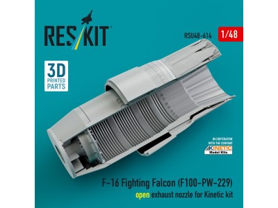 F-16 Fighting Falcon (F100-PW-229) open exhaust nozzle for Kinetic kit (3D Printed) 