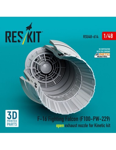 F-16 Fighting Falcon (F100-PW-229) open exhaust nozzle for Kinetic kit (3D Printed) 