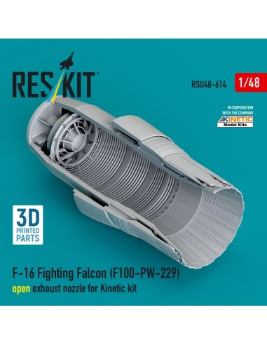 F-16 Fighting Falcon (F100-PW-229) open exhaust nozzle for Kinetic kit (3D Printed) 