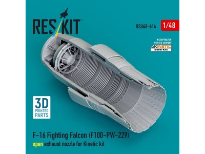 F-16 Fighting Falcon (F100-PW-229) open exhaust nozzle for Kinetic kit (3D Printed) 