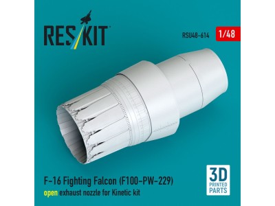 F-16 Fighting Falcon (F100-PW-229) open exhaust nozzle for Kinetic kit (3D Printed) 