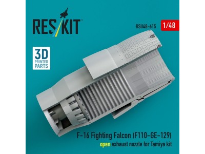 F-16 Fighting Falcon (F110-GE-129) open exhaust nozzle for Tamiya kit (3D Printed) 