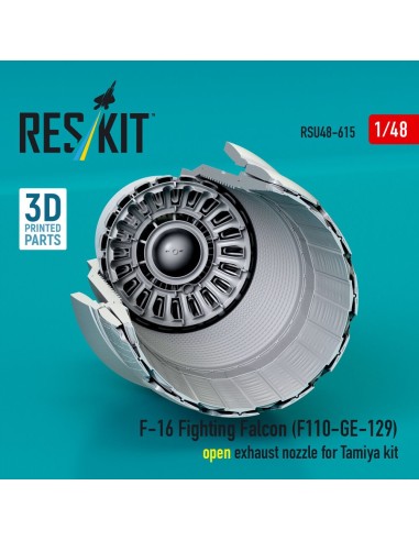 F-16 Fighting Falcon (F110-GE-129) open exhaust nozzle for Tamiya kit (3D Printed) 