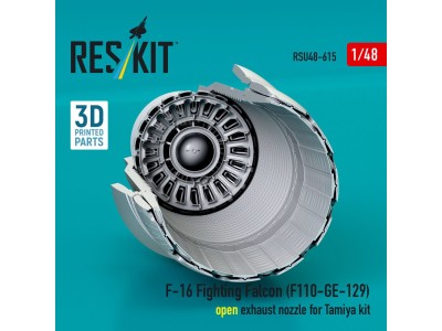 F-16 Fighting Falcon (F110-GE-129) open exhaust nozzle for Tamiya kit (3D Printed) 