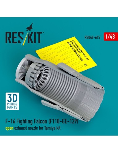 F-16 Fighting Falcon (F110-GE-129) open exhaust nozzle for Tamiya kit (3D Printed) 
