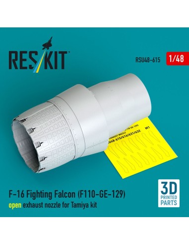 F-16 Fighting Falcon (F110-GE-129) open exhaust nozzle for Tamiya kit (3D Printed) 