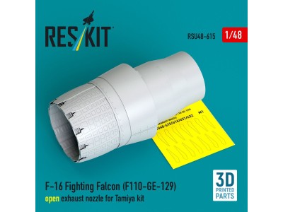 F-16 Fighting Falcon (F110-GE-129) open exhaust nozzle for Tamiya kit (3D Printed) 