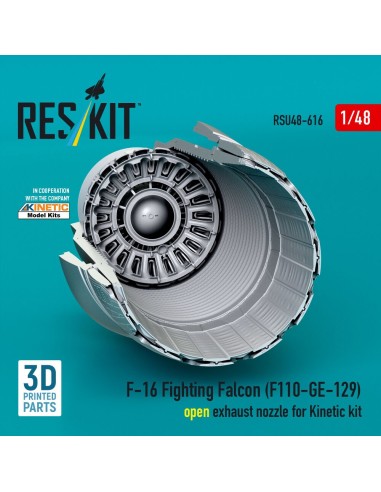 F-16 Fighting Falcon (F110-GE-129) open exhaust nozzle for Kinetic kit (3D Printed) 